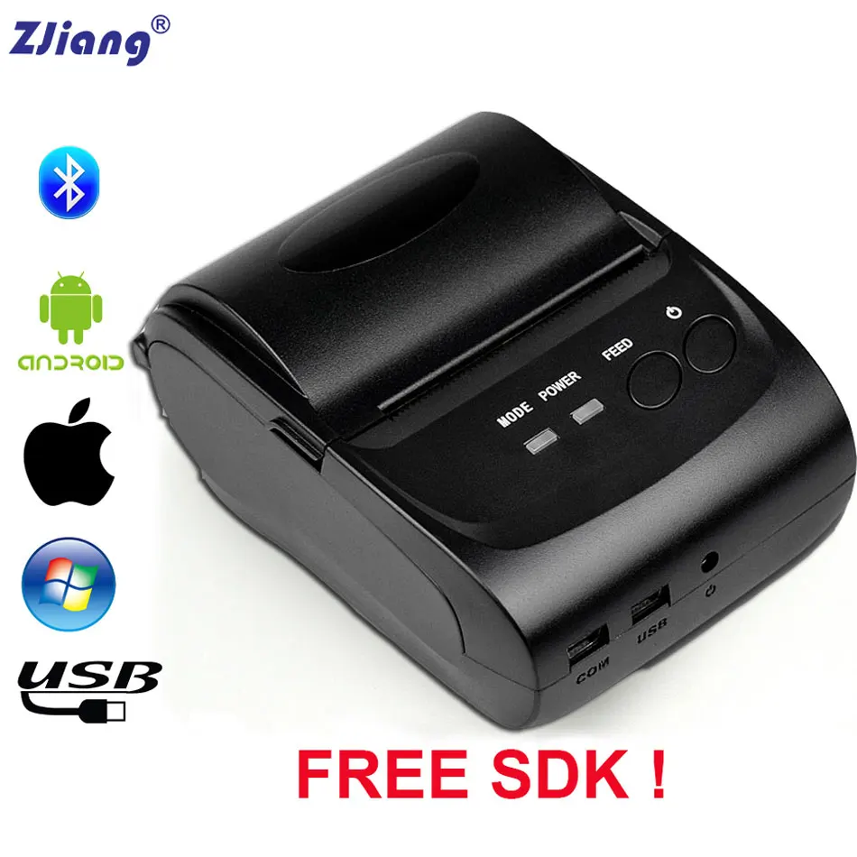 Best Price 58mm Portable Mobile Printer Wireless Bluetooth Printer Mini Thermal Printer Support Android + IOS Bill Receipt printer