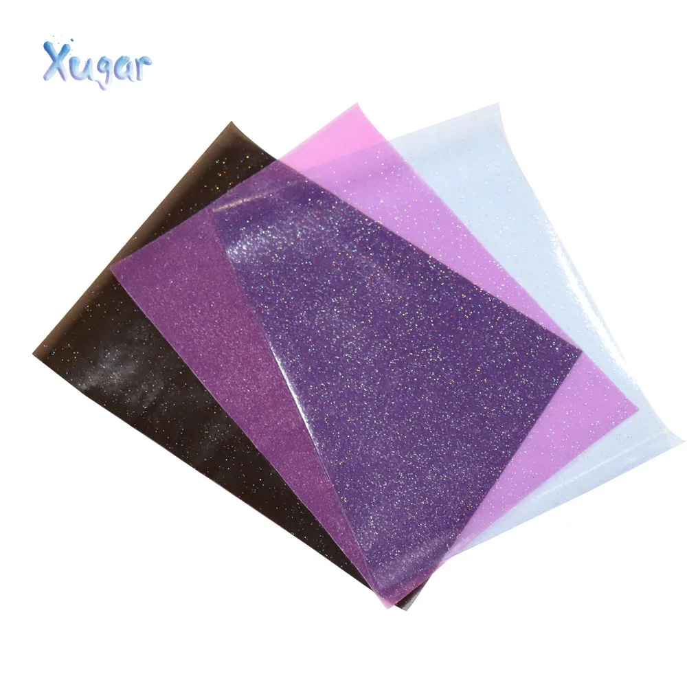 

Xugar 22*30cm Mirror Hologram Faux Synthetic Leather Fabric For Bows DIY Sewing Garment knotbow Bag Handmade Materials Crafts