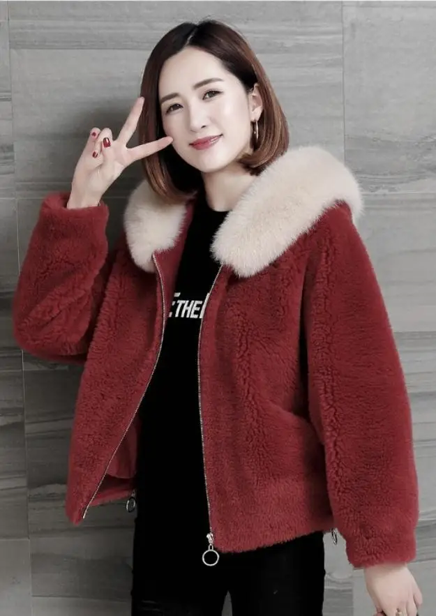 Женские куртки с искусственным овечьим мехом Короткая секция Xs/3XL женские пальто