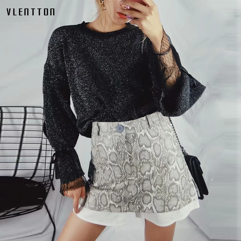 

2019 New Vintage Mini Skirt Women snake print slim A-Line High Waisted Skirt Female Spring summer Package Hip Ladies sexy skirt