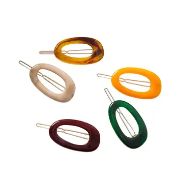 

5pcs Hairpins Oval Equisite Hollow out Marble Elegant Hairpin Hair Ornament Barrette Headdress Hair Clip for Girls Ladies