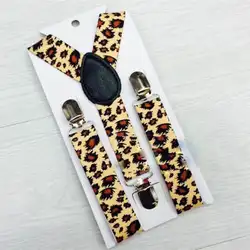 Модные детские подтяжки малыш мальчик заколка для девушек-на леопардовой узорные подтяжки ремень эластичные регулируемые подтяжки