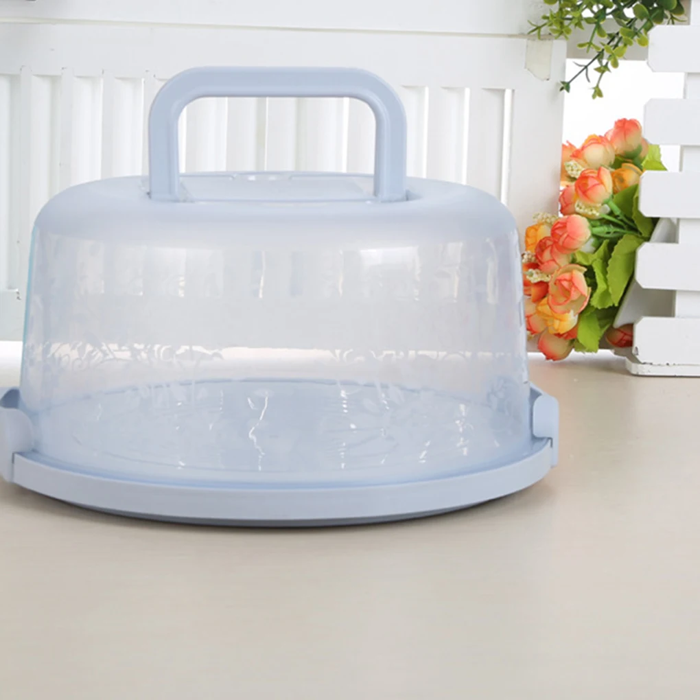 

2019 New Plastic Round Cake Box Carrier Handle Pastry Storage Holder Dessert Container Cover Case Cake Accessories