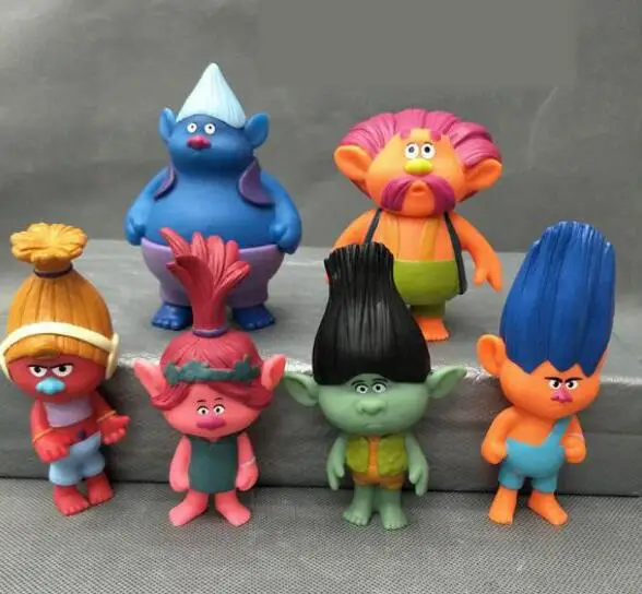 6pcs lot 2016 movie trolls figure pvc toy doll poupee bridget poppy