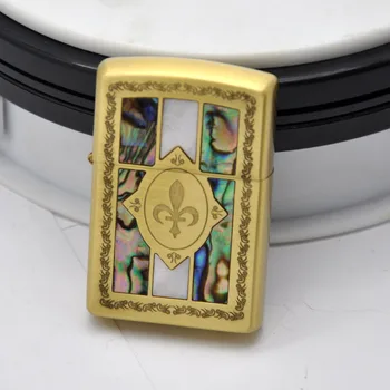

2019 ZORRO Kerosene Lighter Oil Petrol Gasoline Refillable Lighter Color Shell Inlay Windproof Gadgets for Men Brass Lighters