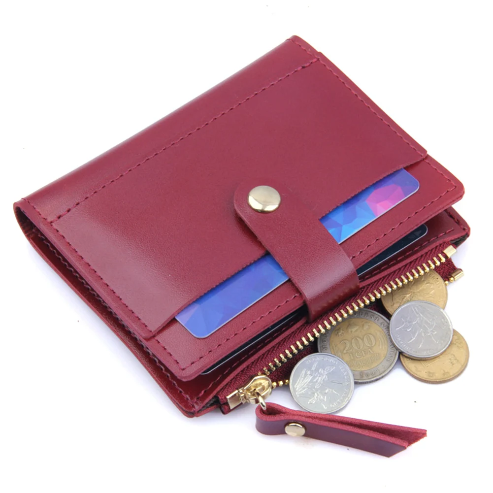 Storage For Credit Cards Coin Purse Hand Bags Lovely Candy Color Holder PU Leather Small Zipper Fashion Women Wallet Portable