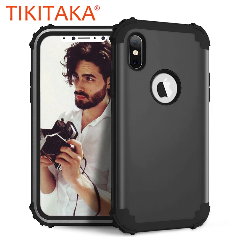 

For iPhone 6 Case X 7 6 6S Plus Cover Shockproof Full Protect Hybrid Hard Silicone Rubber Impact Armor Phone Cases Shell