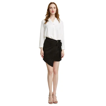 

High Waist Belt Suede Leather Skirt Sexy Streetwear Women Skirt Female Spring Irregular Bodycon Mini Skirt