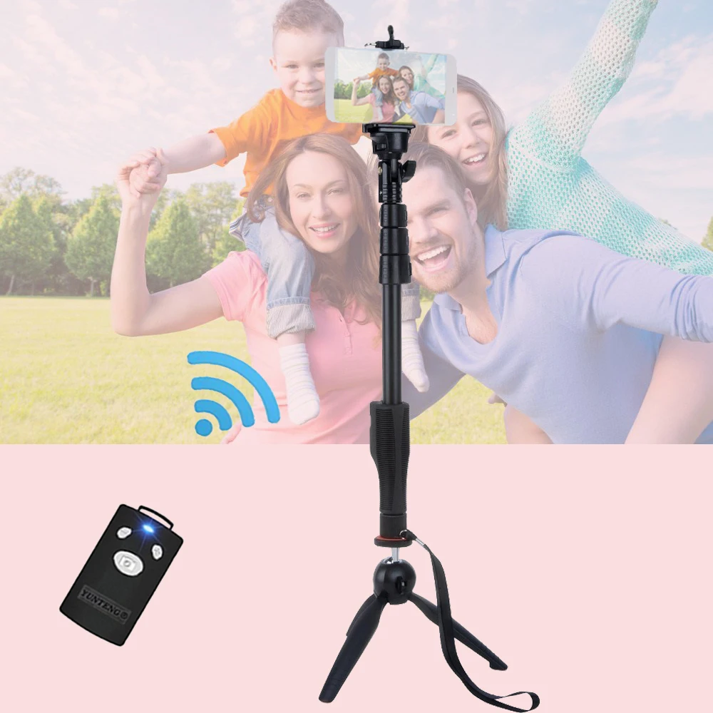 For GOPRO DSLR Camera IOS Android Smart Phone Yunteng 1288 Bluetooth Extendable Selfie Stick Monopod Yunteng