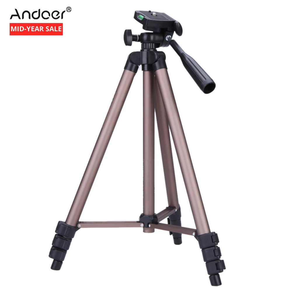Andoer WT3130 Protable Camera Tripod Stand with Rocker Arm for Canon