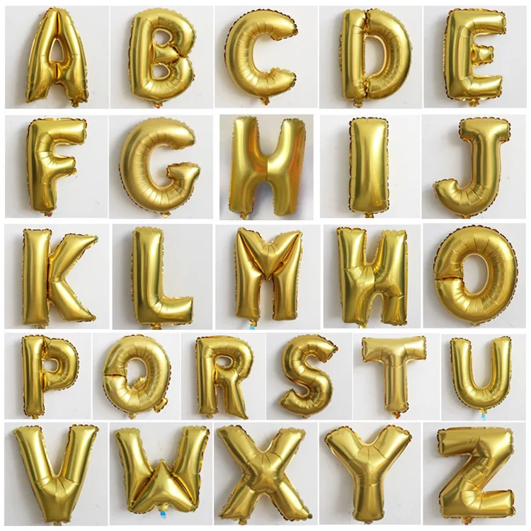 

16 inch English letters, aluminum foil balloons birthday decorations, wedding party decorating aluminum balloon.