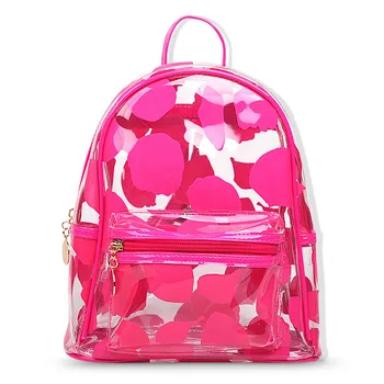 

3PCS / LOT Hot Sale Fashion Transparent PVC Backpack Korean Style Petal Jelly Women Backpack Small Travel Bagpack