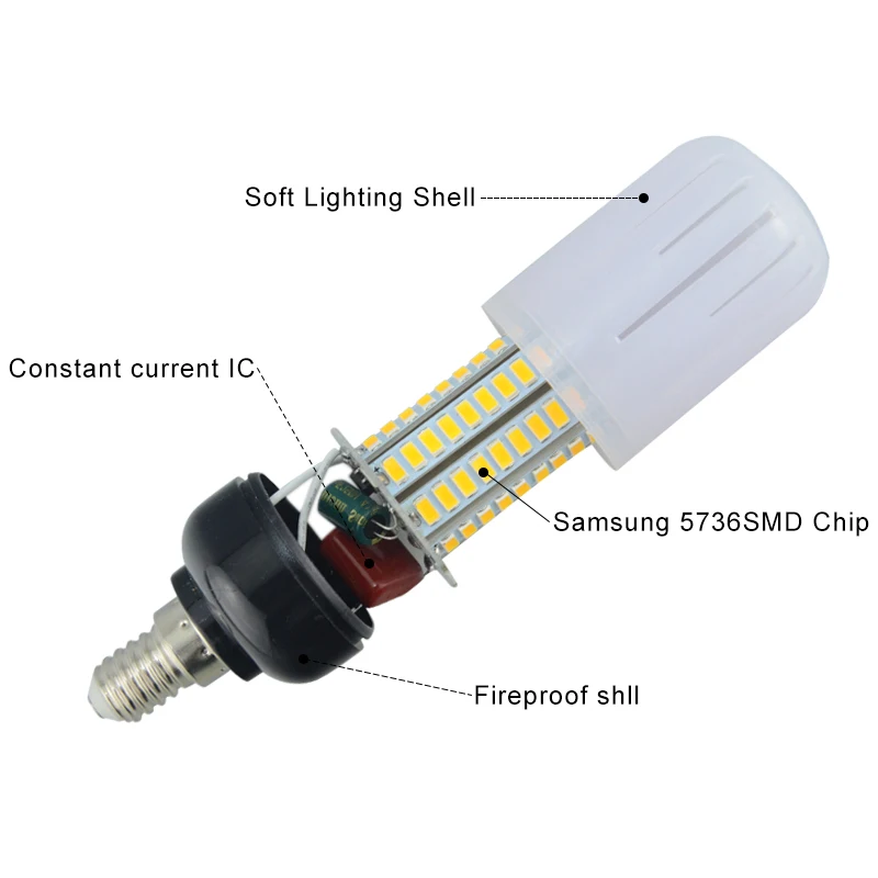 Светодиодный светильник E14 E27 5736 SMD 110 В 220 для ухода за глазами лучше чем лампа