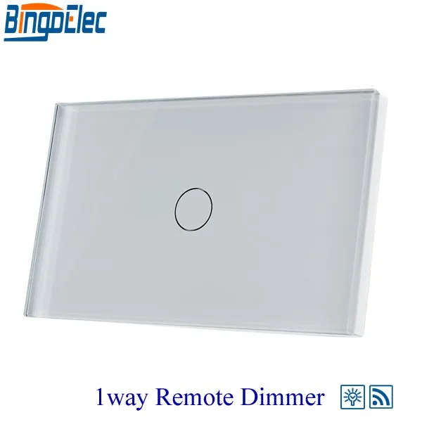 

Hot Sale Bingoelec AU/US Standard 1 Gang 1 Way Touch Remote Dimmer Switch for Light RF433 Remote Switch 110-220 V Good Quality