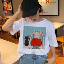 Сейлор Мун Футболка женская kawaii Модные женские футболки в стиле Харадзюку гранж эстетическое удовольствие Ulzzang футболка милый кот футболка с рисунком