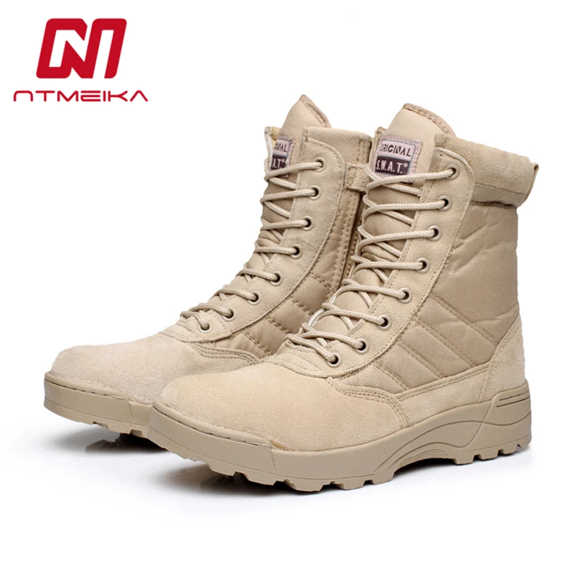 

Plus size 36-46 genuine leather Men Boots us army desert combat boots outdoor men delta military tactical boots botas hombre