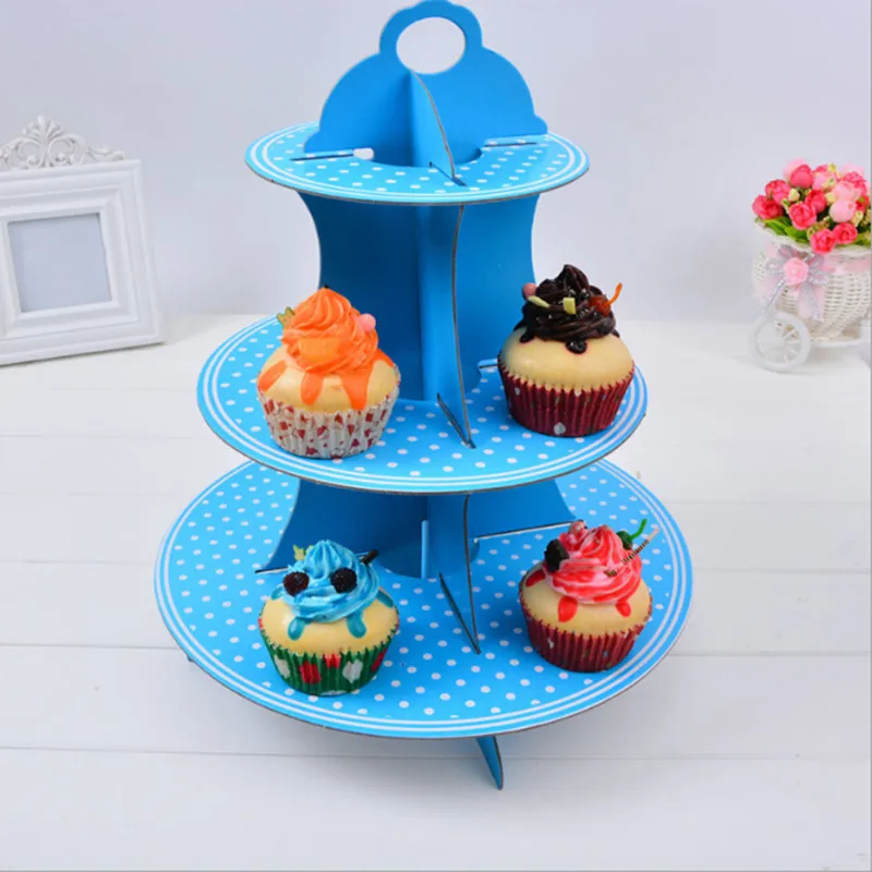  3Layer Paper Round Cup Cake Stand Cup Holder Wedding Birthday Party Decorations Events Dessert Suga