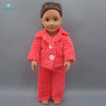 

Doll clothtes for 45cm American doll and new born doll accessories fashion Red pajamas suit clothes + trousers