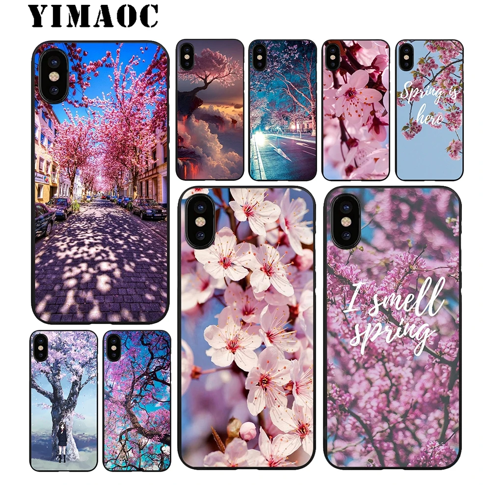 YIMAOC Вишневый Мягкий силиконовый чехол для iPhone 11 Pro Xr Xs Max X или 10 8 7 6 6S Plus 5 5S SE |