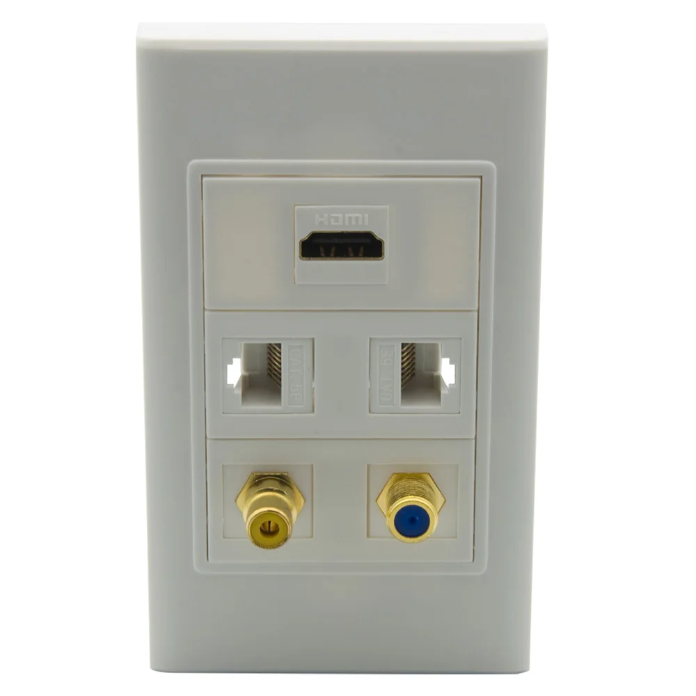 HDMI RJ45 F head TV RCA wall plate and support DIYin Extension Socket from Consumer Electronics