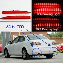 Buy 2pcs LED Rear Bumper Reflectors Tail lights For Mazda 6 Atenza Sport / Sedan 2003 - 2008 Red Smoked Lens Brake Lights Stop lamps Free Shipping