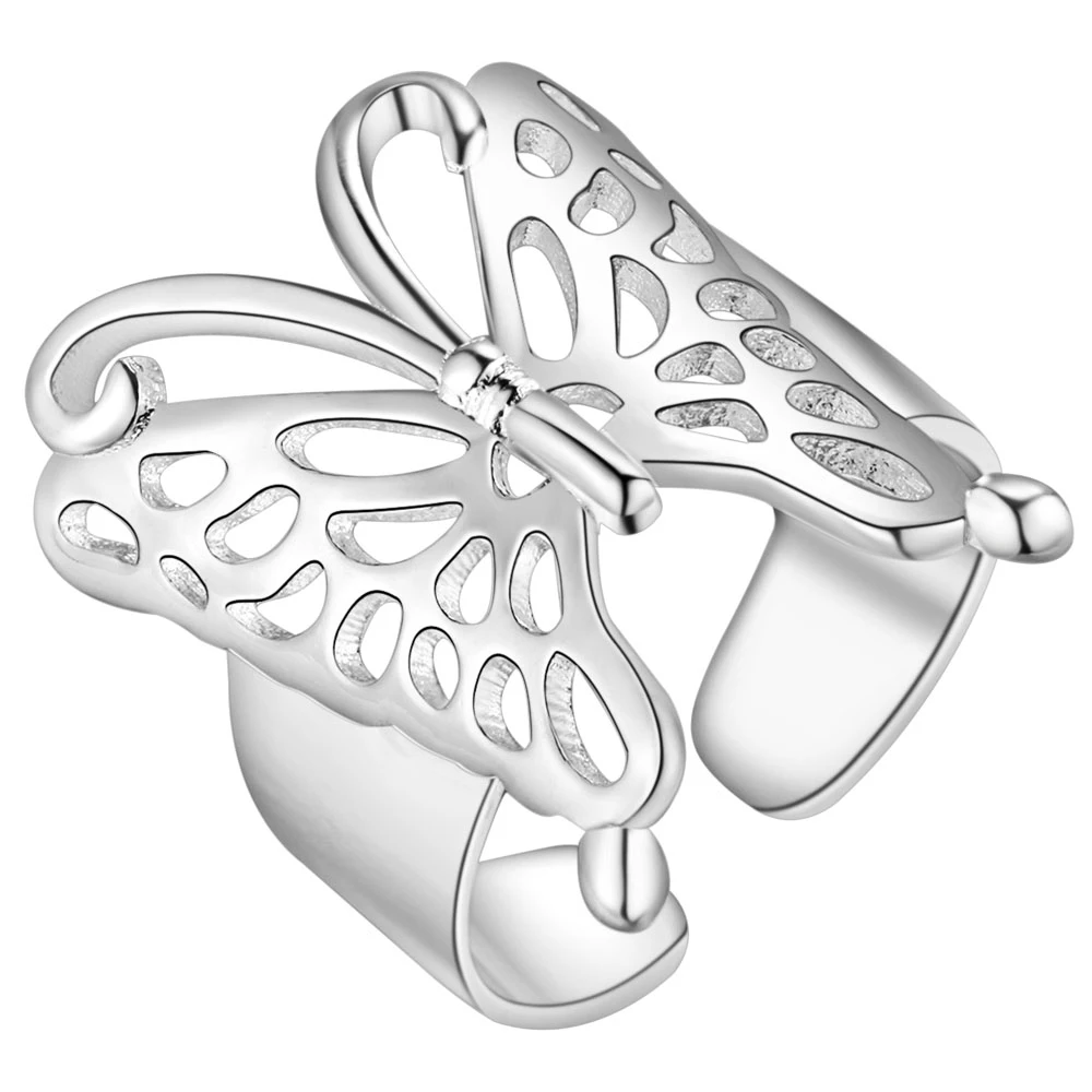 

925 jewelry Silver Plated Ring Charming Rose Wedding Rings For Women Valentine's gift PJ271