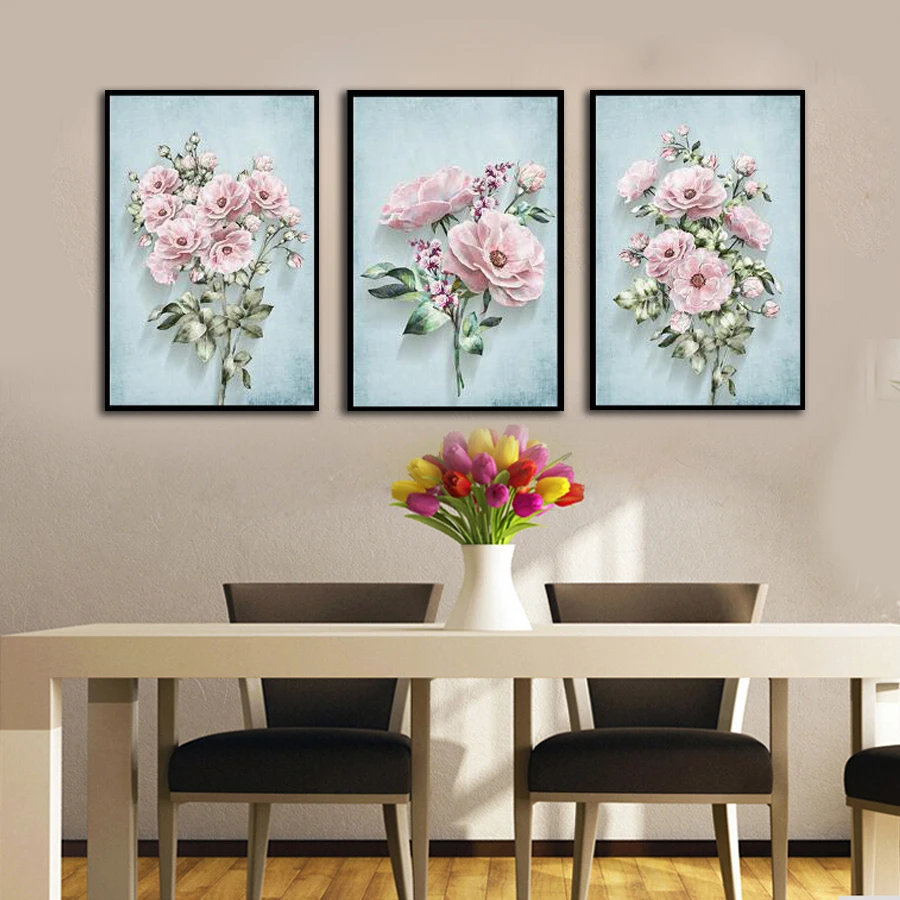 

Minimalist Kidsroom Decoration Carnation Flower Picture On Canvas Art Wall Poster No Photo Frame