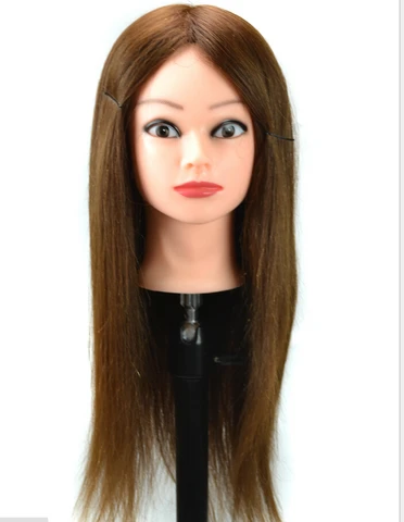 Formação de Cabeleireiro 100% Prática Cabelo Humano Cabeça Formação Mannequin Cabeça Cabeça Treinamento Cabelo Humano