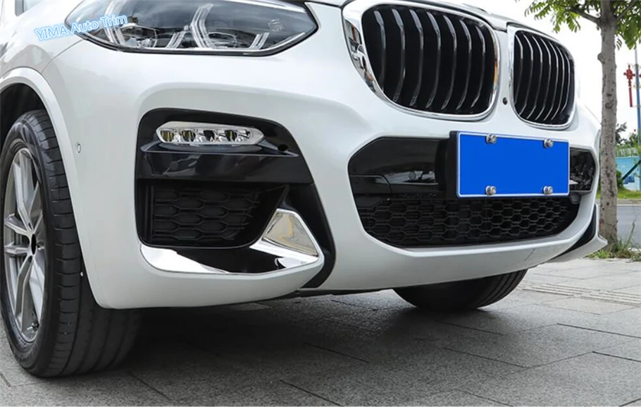 

Lapetus ABS Car Styling Chrome Bright Style Front Fog Lights Lamp Under Protection Corner Cover Trim For BMW X3 G01 2018 2019