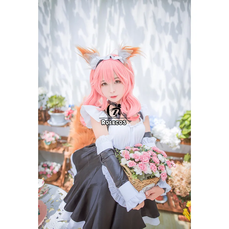 ROLECOS/японский Fate/EXTELLA Tamamo no Mae, карнавальный костюм, карнавальный костюм, костюм горничной, полный комплект, вечерние костюмы для косплея