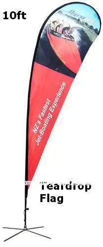 10ft Tall Teardrop Flag Banner With Custom Printed Flag Fast Turn