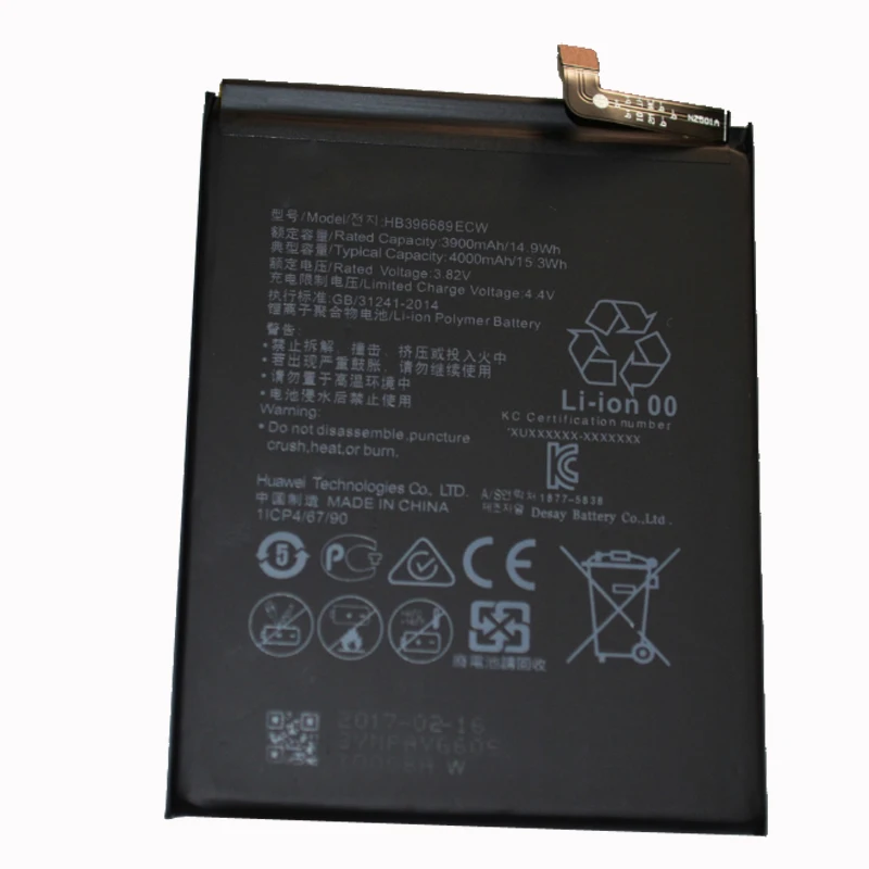 2018 НОВЫЙ 4000 мА/ч HB396689ECW Батарея для Huawei mate 9 Коврики мобильный сменная батарея