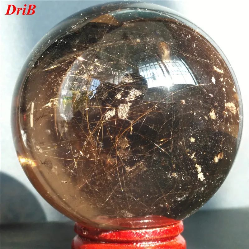 

Narural Gold Rutilated Quartz Crystal Sphere Ball Healing