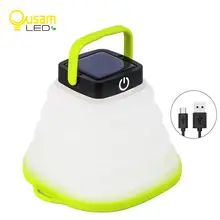 LED Solar Portable Lantern Flashlight USB Rechargeable Lamp Solar Camping Light Collapsible For Hiking Tent Water-resistant