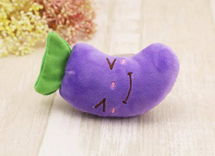 

Lovely Dog Toys Pet Puppy Chew Squeaker Squeaky Plush Sound Vegetable Purple Eggplant for Small Cat Dog Sound Toys Wholesales
