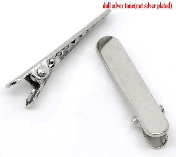 

DoreenBeads 50 Silver Tone Barrettes Hair Clips 3.5x0.7cm (B11527), yiwu