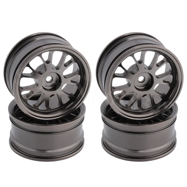 Cheap 4PCS 1.02" Aluminum Wheel Rims 12mm Hex Hub Diameter:52mm Y Shaped For HSP Hpi Redcat Tamiya 1/10 RC On Road Racing Car CNC