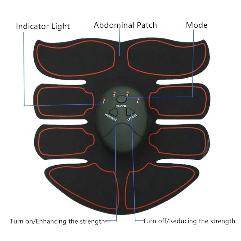 Умный EMS стимулятор мышц ABS брюшной мышцы тонер тела фитнес формирующий массаж патч стройнящий тренажер унисекс