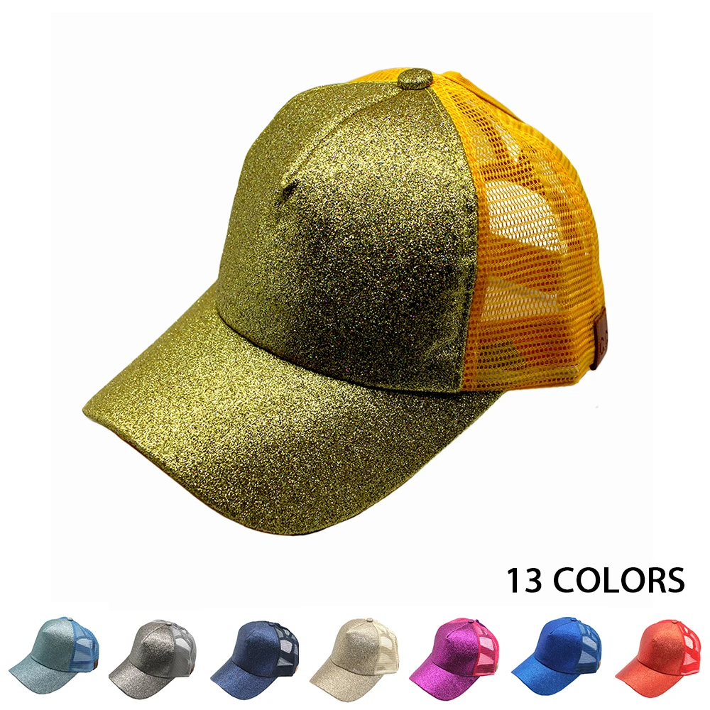 

2019 Ponytail Baseball Cap Women Messy Bun Snapback Summer Mesh Hats Casual Sport Sequin Caps Drop Shipping Hat Cap
