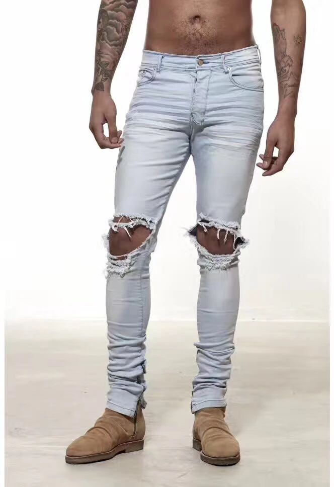 split denim jeans mens