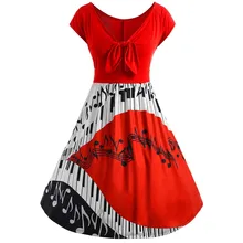 font b dresses b font for women 2018 Sexy Women Plus Size Music Note Print