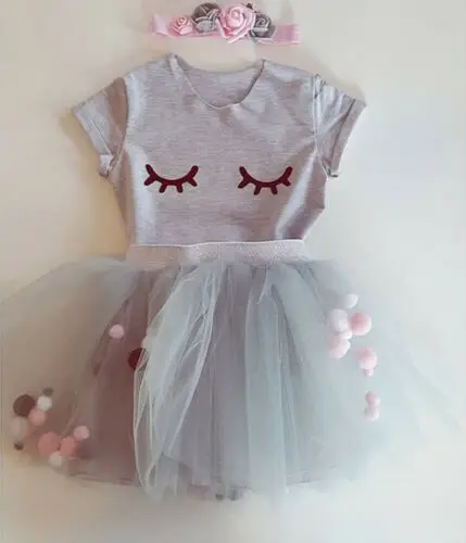 

PUDCOCO Kids Baby Girl Cotton T-shirt Top Dress 2Pcs Outfit Clothes Set