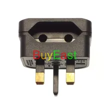 2 х ЕС Plug в великобритании переходник Мощность разъем дорожный преобразователь с предохранитель черный Цвет