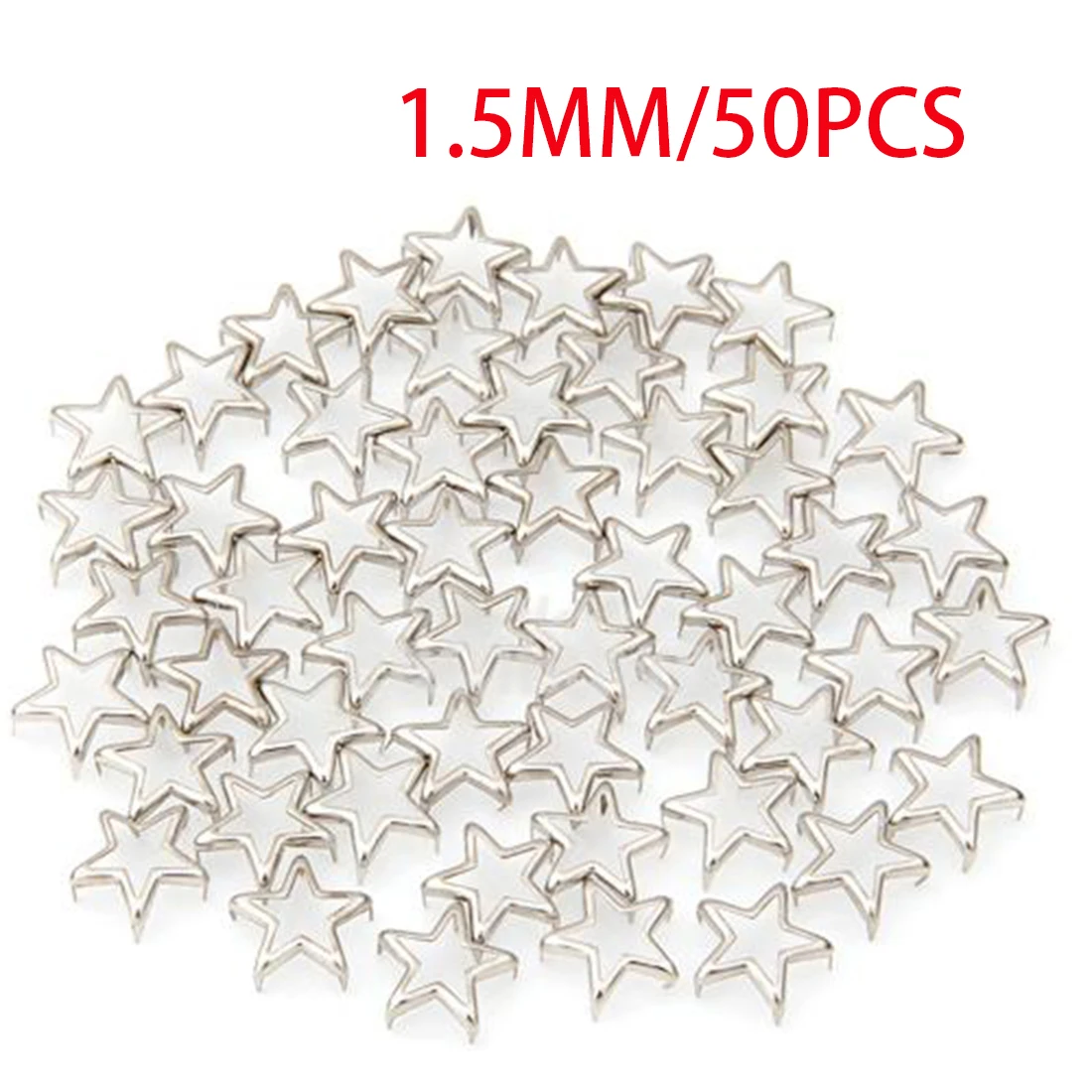 

Big Sale 50pcs Metal Silver Star Rivet Studs 15mm Pentacle Taper Type Studs Nailheads Punk Bag Shoes DIY Accessories