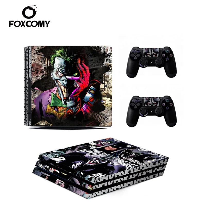 

3D Terror Joker Decal Console Skin Cover For Playstation 4 Pro Console PS4 Pro Skin Stickers Controller LED Protective