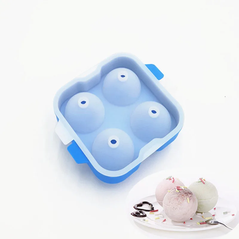 

FINDKING Four Cup molds Silicone Ice Cube Round Shape Jelly Tray Fruit Icing cube Icecream Maker Bar Drinking Tools moldes DIY