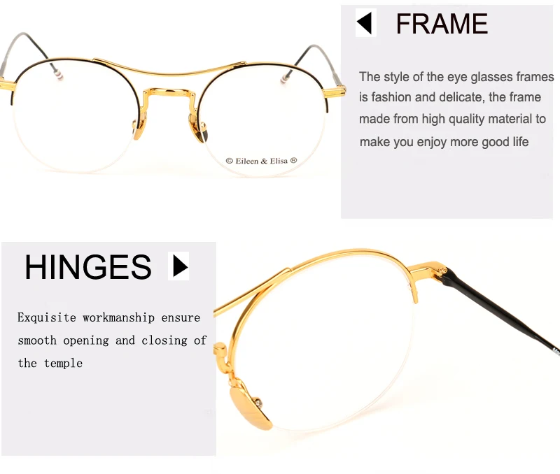 EE модные золотые оправы для очков прозрачные очки для близорукости оправы для женщин Оптические очки с оправой металлическая оправа очки