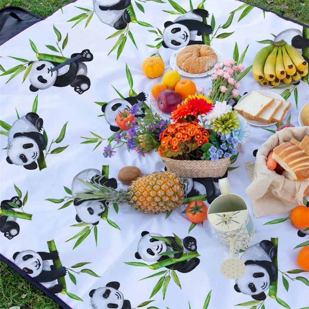 2019 panda print waterproof outdoor beach mat folding travel camping mat comfortable outdoor camping mat sleeping mat tent 40J3 (3)