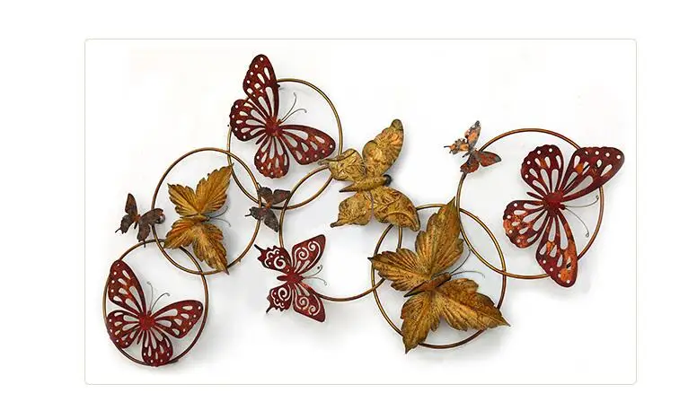 Современные Ретро Кованые бабочки настенные подвесные птицы ремесла украшения дома для гостиной комнаты, отеля 3D настенные украшения