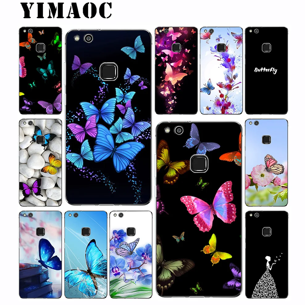 Бабочки розы мягкий чехол для huawei Коврики 30 20 P30 P20 P10 P9 P8 2015 2016 2017 P Smart Lite рro |